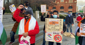 Video : London Protest outside Amazon office for selling products with Hindu symbols