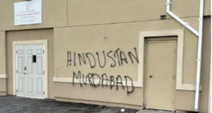 Video : ‘Hindustan Murdabad’ Graffiti On The Walls As Another Hindu Temple Attacked In Canada