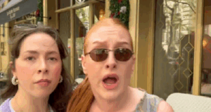 Video : 2 Jew Hating Nazi Karens Giving Middle Finger To Hindu Protestors