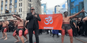 Video : Hindus Get Happy Over Maoris Burn Khalistan Flag But They Also Burn Aum Flag Next