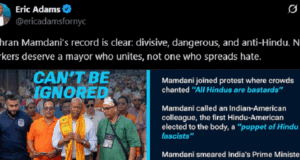 Mayor Eric Adams Calls Out Ultra Right Winger – Zohran Mamdani’s Hinduphobic Hate