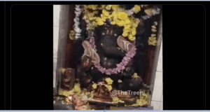 Video : Slippers Put On Lord Ganesha Murthi In Temple