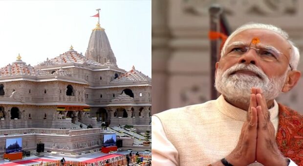 Video : PM Modi Hoists Saffron flag Atop Sri Rama Temple