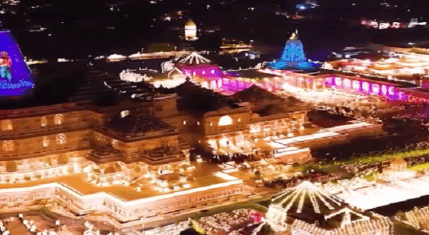 Yogi Adityanath Shares Stunning Video Of A Ram Mandir Laser Show