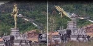Video : Thailand Bulldozes Hindu Deity Statue In Cambodia