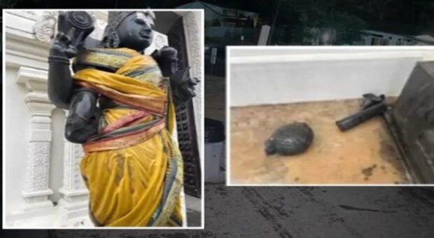 #htmlcaption_49328 Video : A Hindu temple In North Carolina Attacked But Where Are The Hindu Protests ?