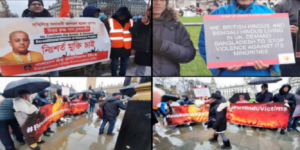 Protest Held Outside UK Parliament Demanding Labour Govt To Take Action Over Hindu Persecution In Bangladesh