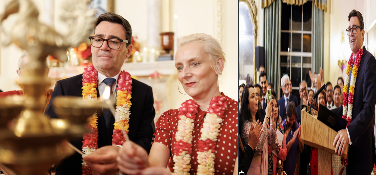 Video : Prime Minister Andy Burnham And His Wife Marie-France Van Heel Celebrate Diwali At 10 Downing Street