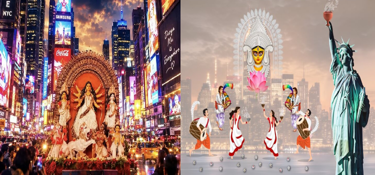 Video : Goddess Durga Festival At Times Square In New York City